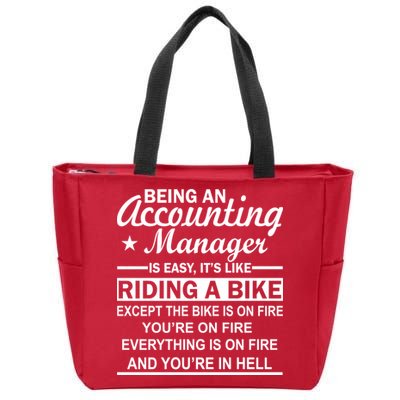 Being An Accounting Manager Riding A Bike In Hell Zip Tote Bag