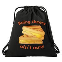 Being Cheesy Ain't Easy Drawstring Bag