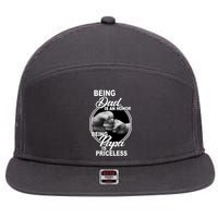 Being Dad Is An Honor Papa Is Priceless 7 Panel Mesh Trucker Snapback Hat