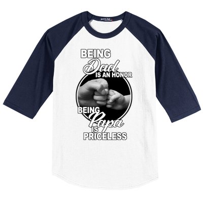 Being Dad Is An Honor Papa Is Priceless Baseball Sleeve Shirt