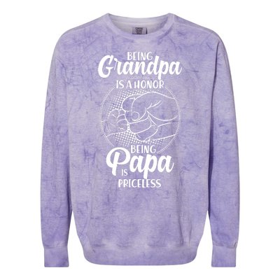 Being Grandpa Is A Honor Being Papa Is Priceless Colorblast Crewneck Sweatshirt