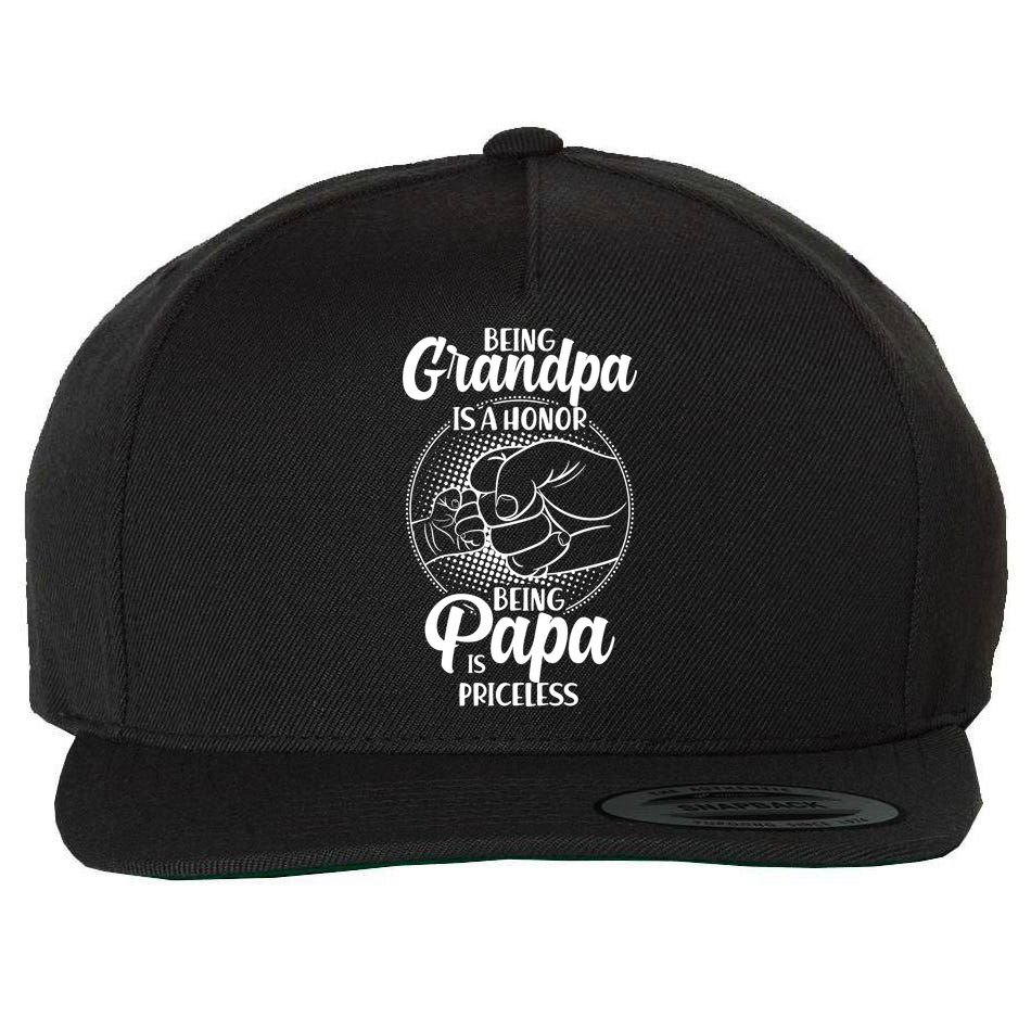 Being Grandpa Is A Honor Being Papa Is Priceless Wool Snapback Cap