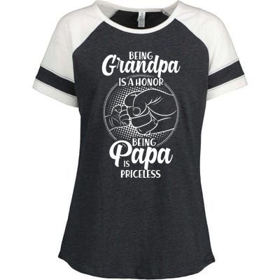 Being Grandpa Is A Honor Being Papa Is Priceless Enza Ladies Jersey Colorblock Tee