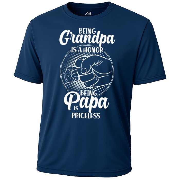 Being Grandpa Is A Honor Being Papa Is Priceless Cooling Performance Crew T-Shirt
