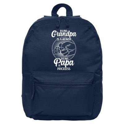 Being Grandpa Is A Honor Being Papa Is Priceless 16 in Basic Backpack