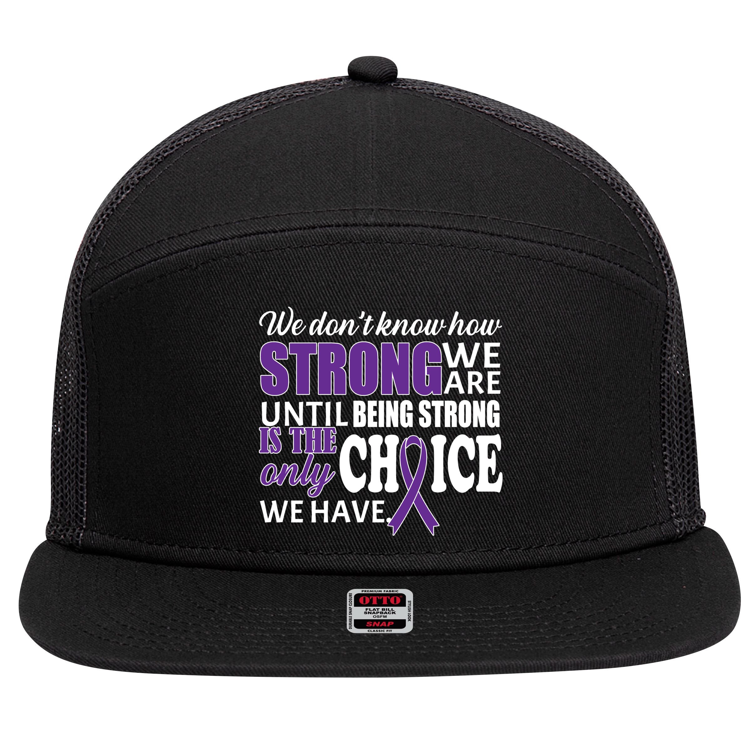 Being Strong Is The Only Choice Lupus Awareness 7 Panel Mesh Trucker Snapback Hat