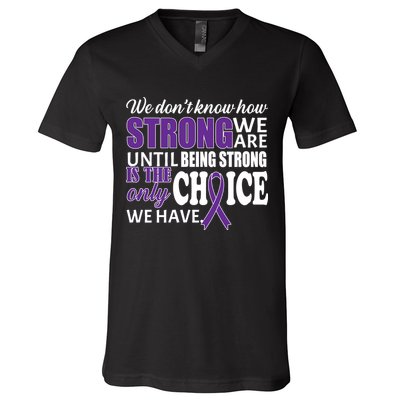 Being Strong Is The Only Choice Lupus Awareness V-Neck T-Shirt