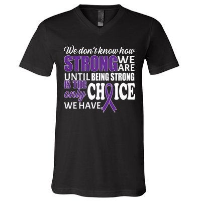 Being Strong Is The Only Choice Lupus Awareness V-Neck T-Shirt