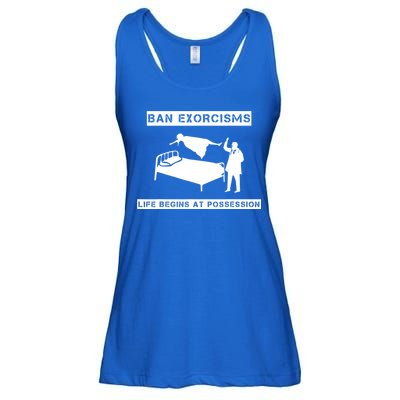 Ban Exorcisms Life Begins At Possession Apparel Ladies Essential Flowy Tank