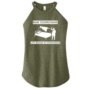 Ban Exorcisms Life Begins At Possession Apparel Women’s Perfect Tri Rocker Tank