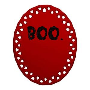 Boo Easy Lazy Spooky Halloween Women Ceramic Oval Ornament