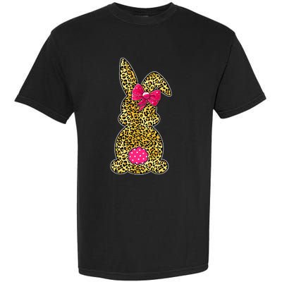 Bunny Easter Leopard Print Rabbit Easter Day Garment-Dyed Heavyweight T-Shirt