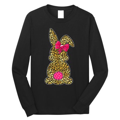 Bunny Easter Leopard Print Rabbit Easter Day Long Sleeve Shirt