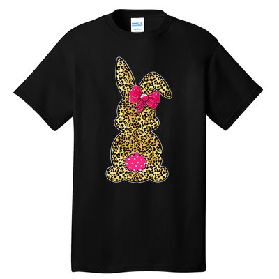 Bunny Easter Leopard Print Rabbit Easter Day Tall T-Shirt