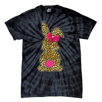 Bunny Easter Leopard Print Rabbit Easter Day Tie-Dye T-Shirt