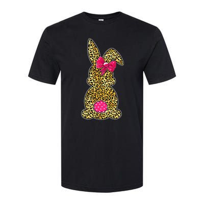 Bunny Easter Leopard Print Rabbit Easter Day Softstyle CVC T-Shirt