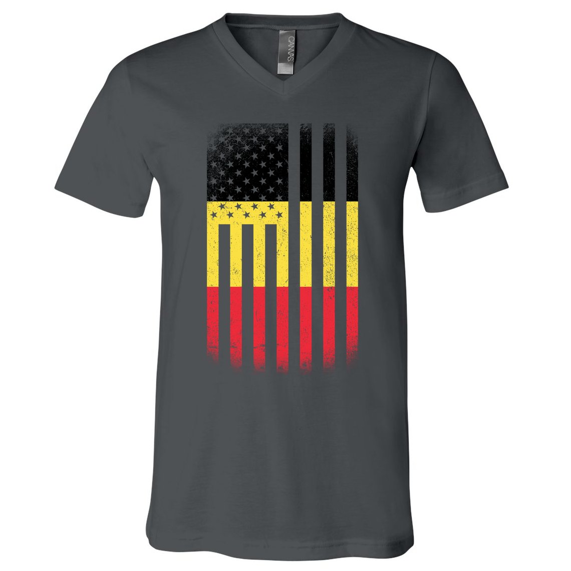 Vintage Flag Of Belgium V-Neck T-Shirt