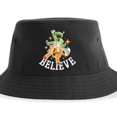 Believe Alien Unicorn Sustainable Bucket Hat