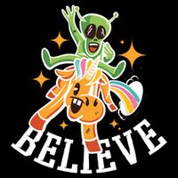 Believe Alien Unicorn Sustainable Bucket Hat