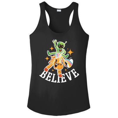 Believe Alien Unicorn Ladies PosiCharge Competitor Racerback Tank