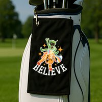 Believe Alien Unicorn Golf Towel