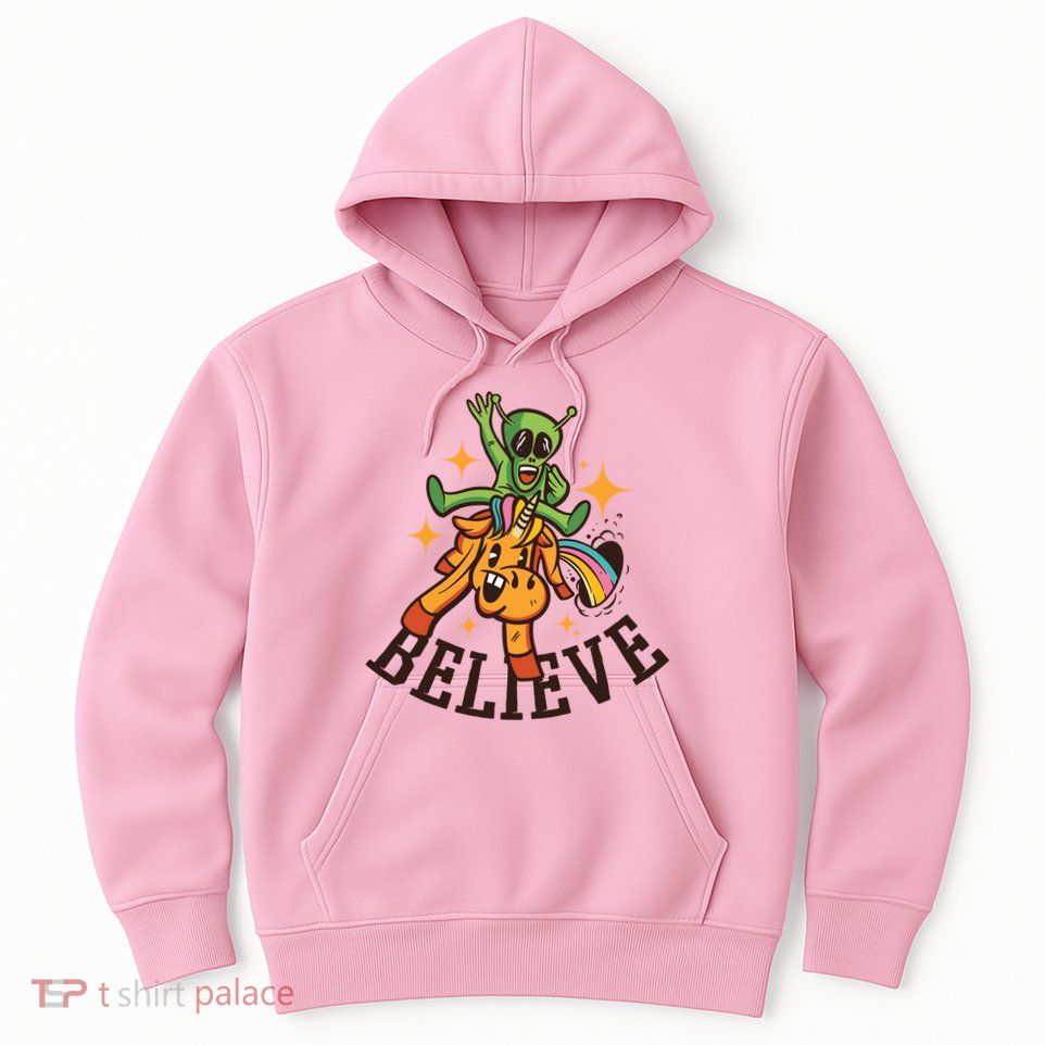 Believe Alien Unicorn Hoodie