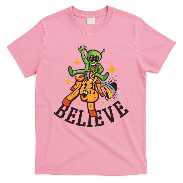 Believe Alien Unicorn T-Shirt