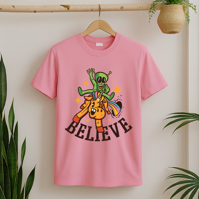 Believe Alien Unicorn T-Shirt