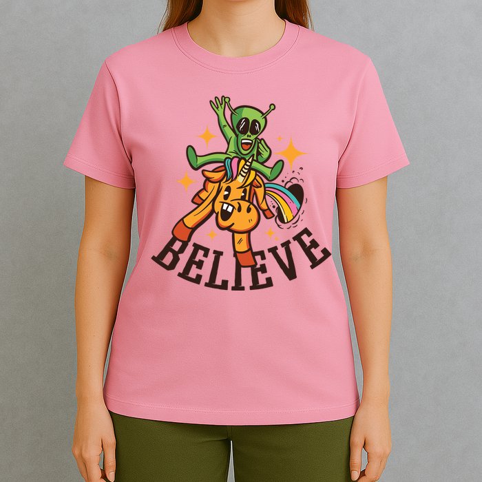 Believe Alien Unicorn T-Shirt