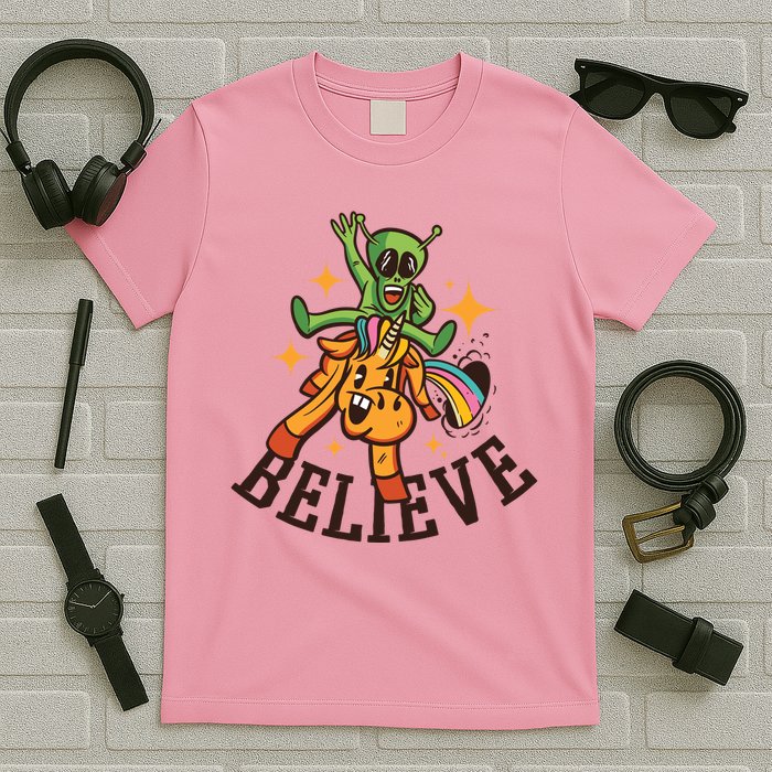 Believe Alien Unicorn T-Shirt