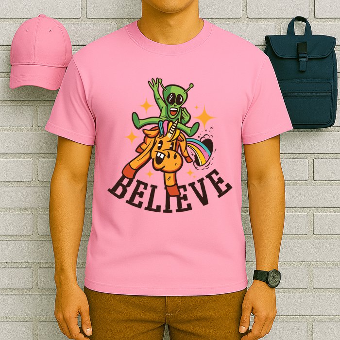 Believe Alien Unicorn T-Shirt