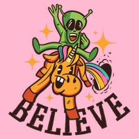 Believe Alien Unicorn T-Shirt