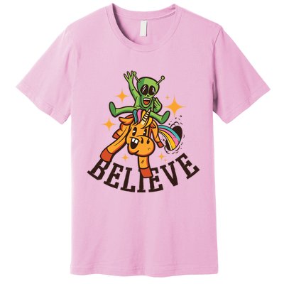 Believe Alien Unicorn Premium T-Shirt