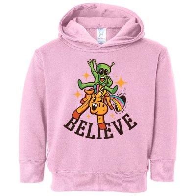 Believe Alien Unicorn Toddler Hoodie