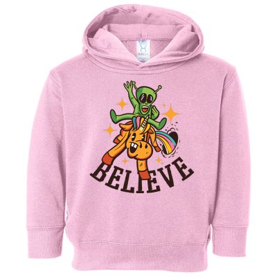 Believe Alien Unicorn Toddler Hoodie