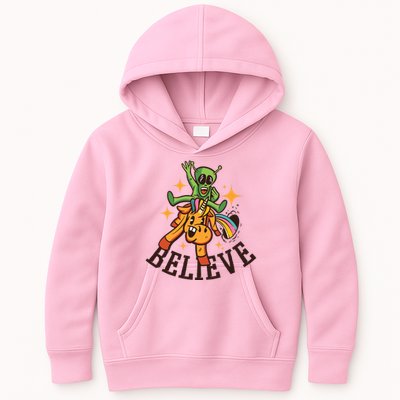 Believe Alien Unicorn Kids Hoodie