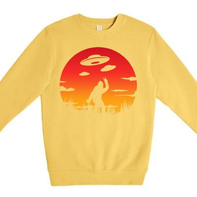 Believe Bigfoot UFO Premium Crewneck Sweatshirt