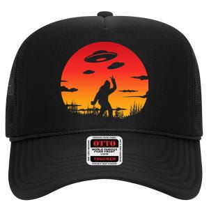 Believe Bigfoot UFO High Crown Mesh Back Trucker Hat