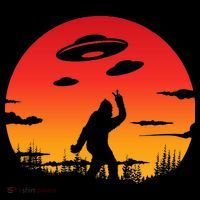 Believe Bigfoot UFO Button