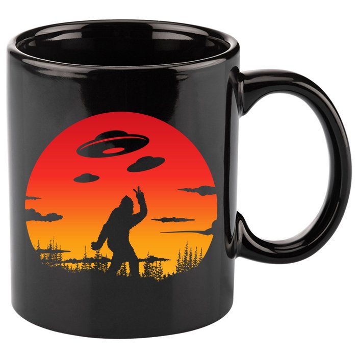 Believe Bigfoot UFO 11oz C Handle Ceramic Mug