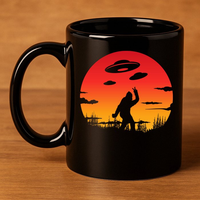 Believe Bigfoot UFO 11oz C Handle Ceramic Mug