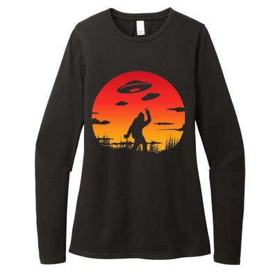 Believe Bigfoot UFO Womens CVC Long Sleeve Shirt