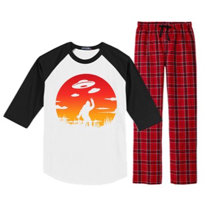 Believe Bigfoot UFO Raglan Sleeve Pajama Set