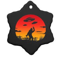 Believe Bigfoot UFO Ceramic Star Ornament