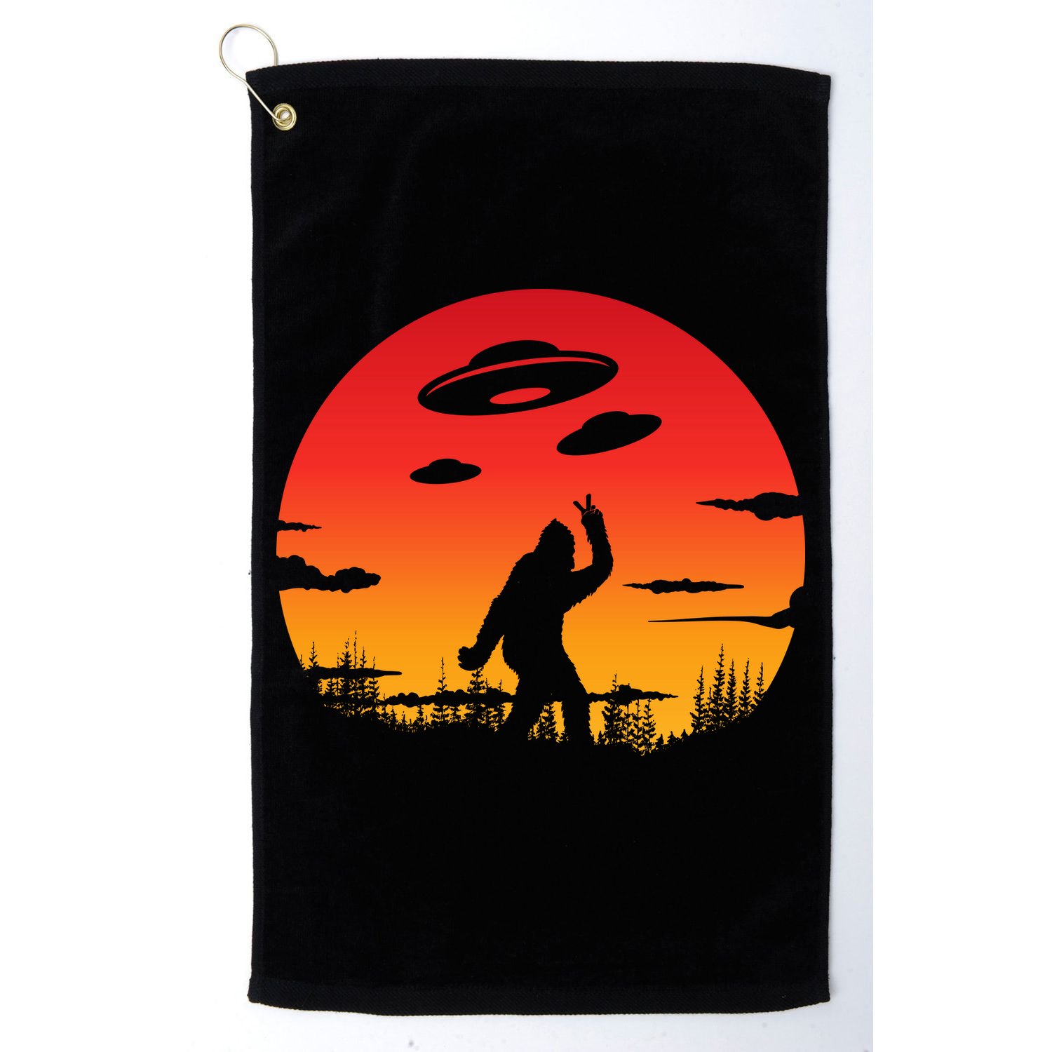 Believe Bigfoot UFO Golf Towel