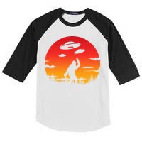 Believe Bigfoot UFO Kids Colorblock Raglan Jersey