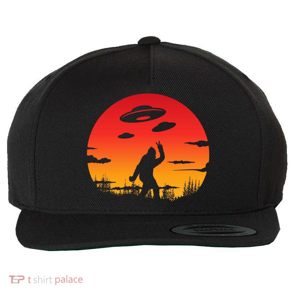 Believe Bigfoot UFO Wool Snapback Cap