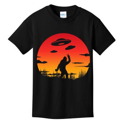 Believe Bigfoot UFO Kids T-Shirt