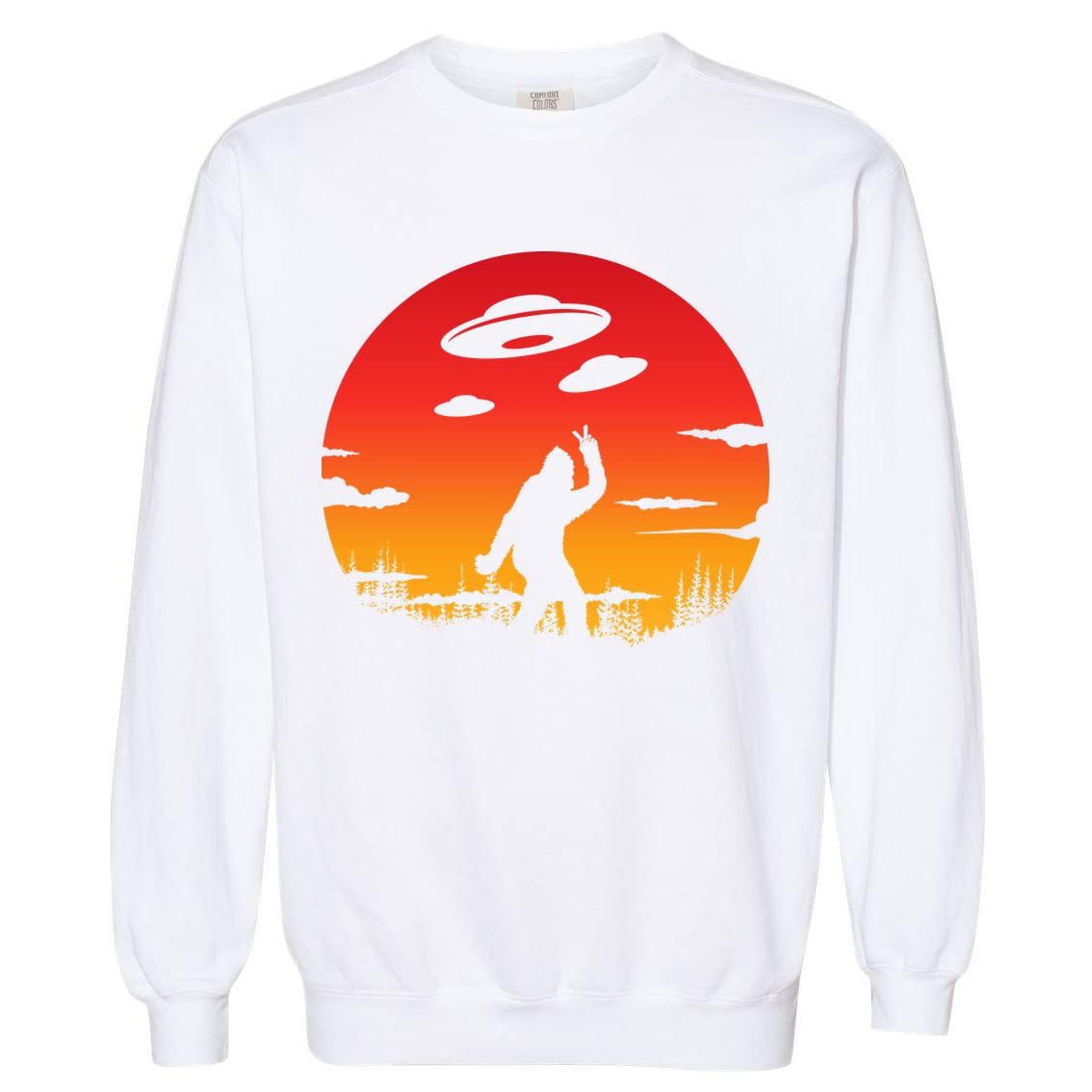 Believe Bigfoot UFO Garment-Dyed Sweatshirt