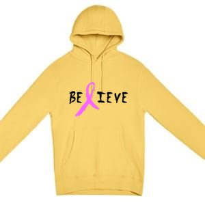 Believe Breast Cancer Premium Pullover Hoodie